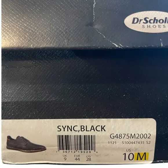 Dr. Scholl's Men's Black Faux Leather Lace Up Sync Oxford Comfort Shoe 10 NEW - Picture 5 of 8